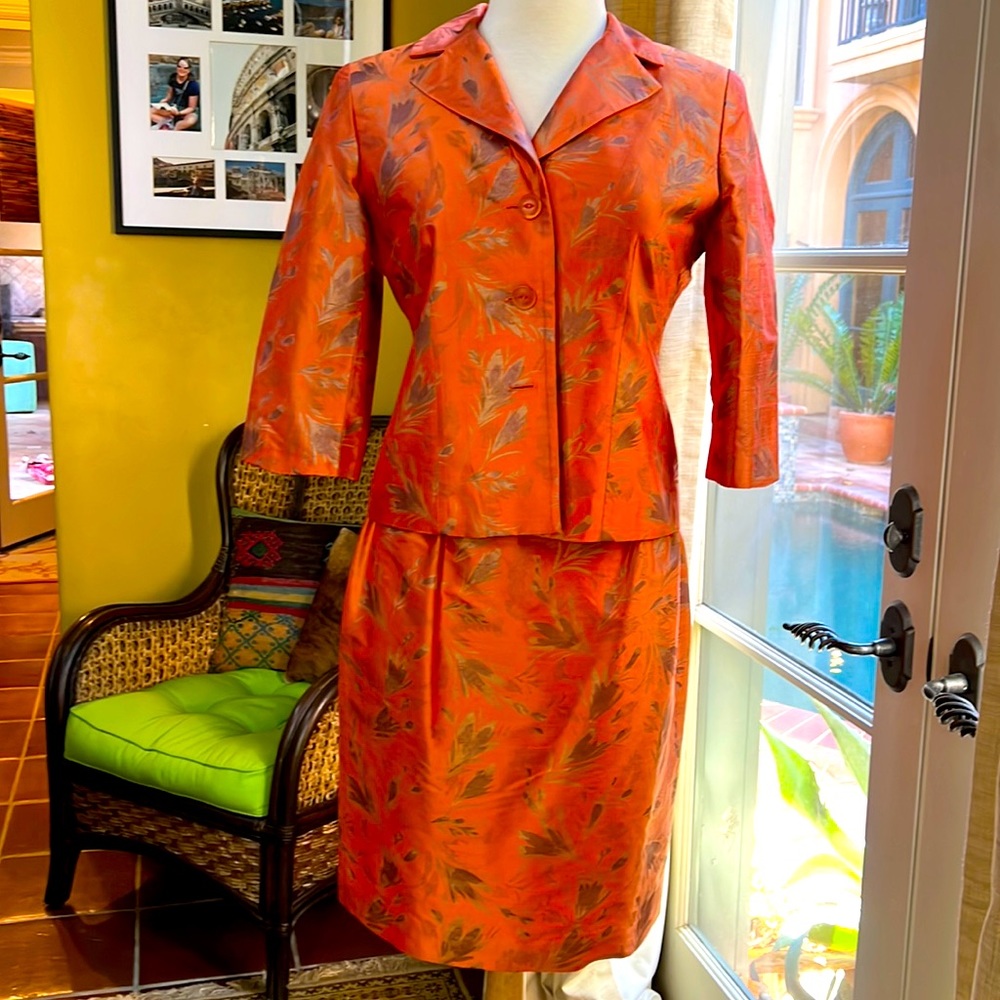 Silk Formal Skirt Suit 8P Vintage